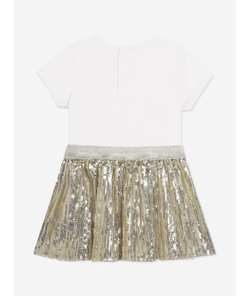 Michael Kors Baby Girls Sequin Dress With Knickers in Ivory 50-70% off 