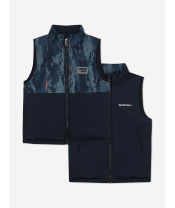 Timberland Boys Reversible Padded Gilet in Navy hantent personnes