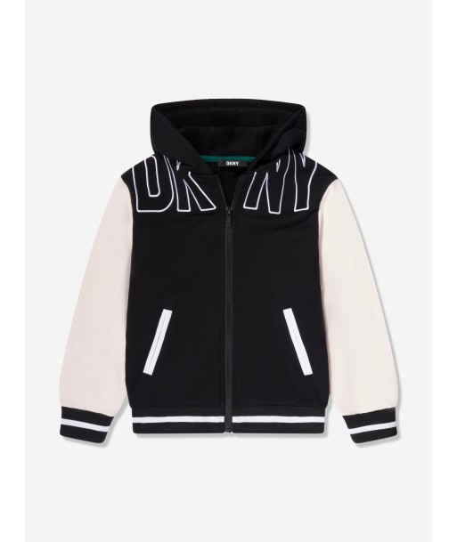 DKNY Boys Logo Zip Up Top in Black pour bénéficier 