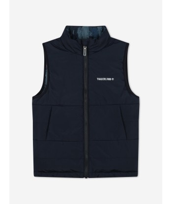 Timberland Boys Reversible Padded Gilet in Navy hantent personnes