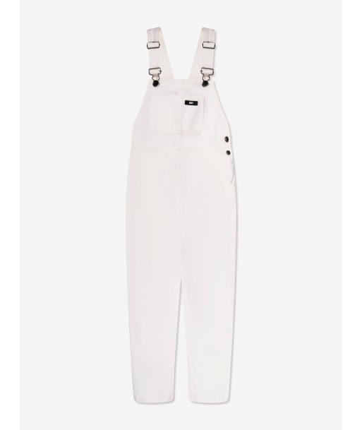 DKNY Kids Logo Dungarees in White Véritable concentré