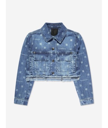 Givenchy Girls 4G Logo Denim Jacket in Blue acheter en ligne