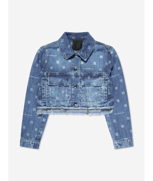 Givenchy Girls 4G Logo Denim Jacket in Blue acheter en ligne