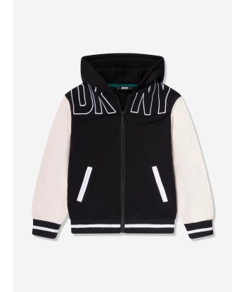 DKNY Boys Logo Zip Up Top in Black pour bénéficier 