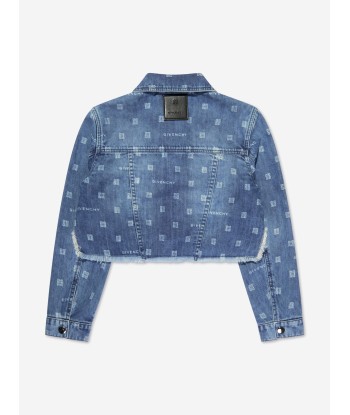 Givenchy Girls 4G Logo Denim Jacket in Blue acheter en ligne