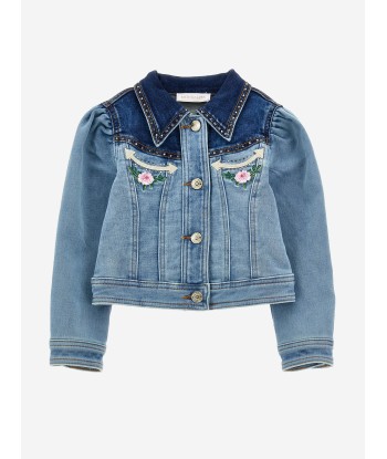 Monnalisa Girls Rodeo Denim Jacket in Blue commande en ligne