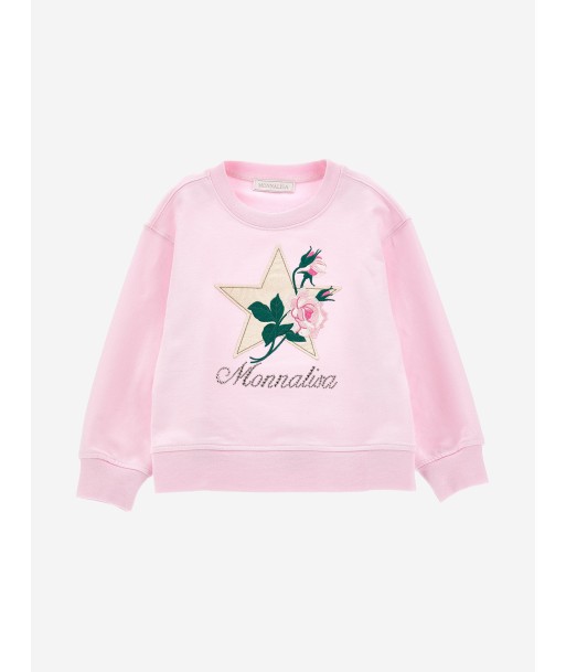 Monnalisa Girls Rose Star Sweatshirt in Pink Véritable concentré