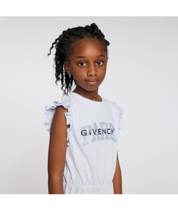 Givenchy Girls Flounced Logo Dress in Blue Comment ça marche