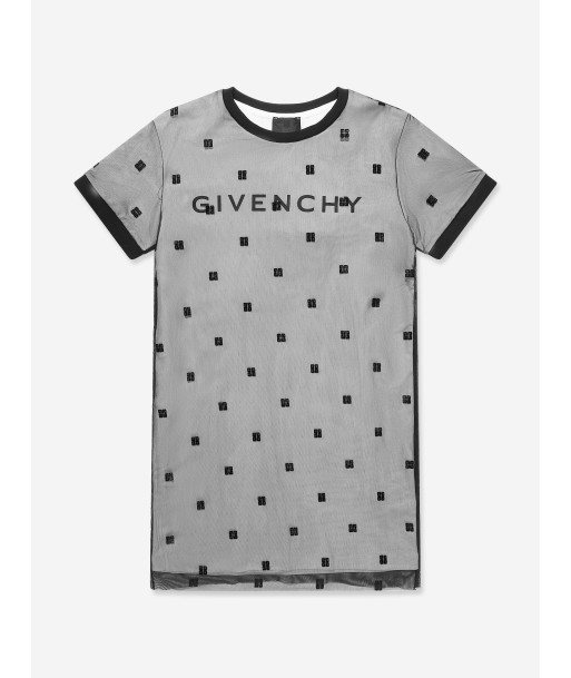 Givenchy Girls 4G Logo Mesh Dress in Black outlet