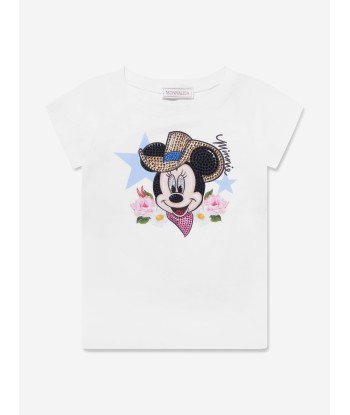 Monnalisa Girls Minnie Mouse Rodeo T-Shirt in White meilleur choix