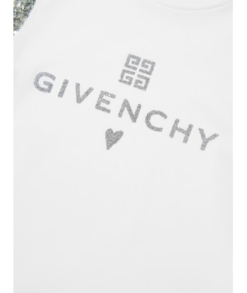 Givenchy Girls Sequin Sleeve Logo Dress in White plus qu'un jeu 