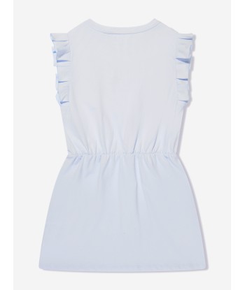 Givenchy Girls Flounced Logo Dress in Blue Comment ça marche