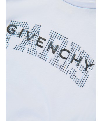 Givenchy Girls Flounced Logo Dress in Blue Comment ça marche