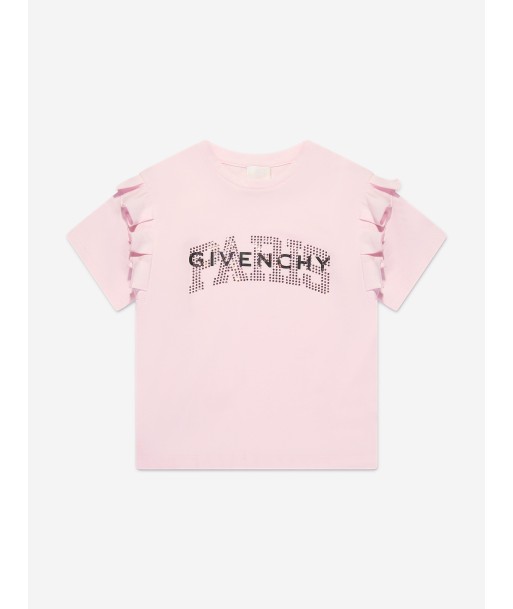 Givenchy Girls Paris Logo Ruffle T-Shirt in Pink Amélioration de cerveau avec