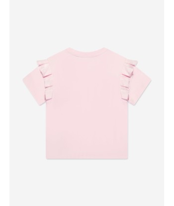 Givenchy Girls Paris Logo Ruffle T-Shirt in Pink Amélioration de cerveau avec