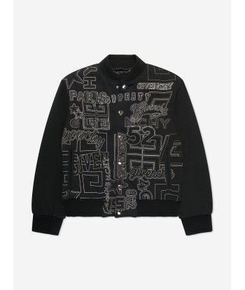 Givenchy Boys Embroidered Bomber Jacket in Black rembourrage situé sous