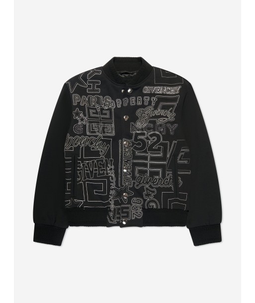 Givenchy Boys Embroidered Bomber Jacket in Black rembourrage situé sous