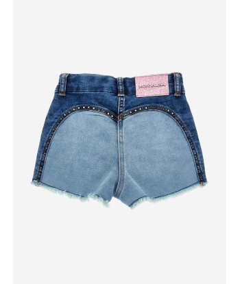 Monnalisa Girls Denim Rodeo Shorts in Blue livraison gratuite