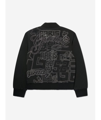 Givenchy Boys Embroidered Bomber Jacket in Black rembourrage situé sous