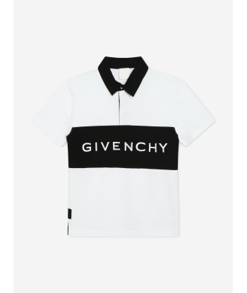 Givenchy Boys Embroidered Logo Polo Shirt in White Par le système avancé 