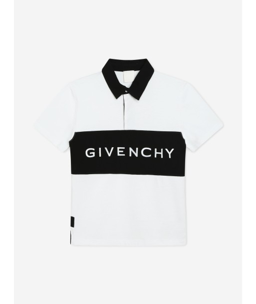 Givenchy Boys Embroidered Logo Polo Shirt in White Par le système avancé 