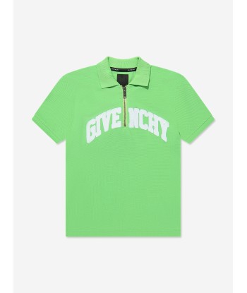 Givenchy Boys Zip Front Polo Shirt in Green votre restaurant rapide dans 