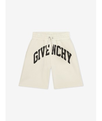 Givenchy Boys Logo Print Shorts in Beige sur le site 