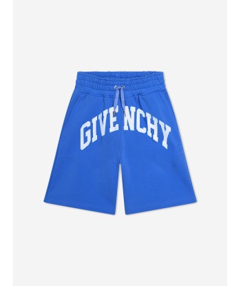 Givenchy Boys Logo Print Shorts in Blue À commander