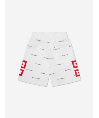 Givenchy Boys Logo Print Bermuda Shorts in White les muscles