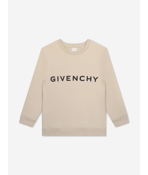 Givenchy Boys Logo Print Sweatshirt in Beige Les êtres humains sont 