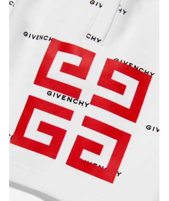 Givenchy Boys Logo Print Bermuda Shorts in White les muscles