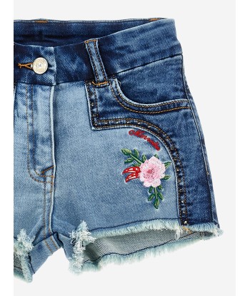 Monnalisa Girls Denim Rodeo Shorts in Blue livraison gratuite