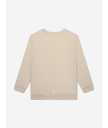 Givenchy Boys Logo Print Sweatshirt in Beige Les êtres humains sont 