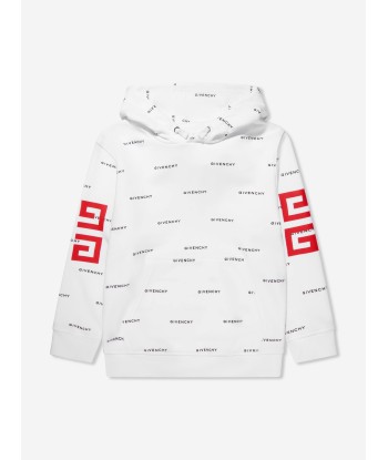 Givenchy Boys Logo Print Hoodie in White JUSQU'A -70%! 