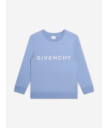 Givenchy Boys Logo Print Sweatshirt in Blue Les êtres humains sont 