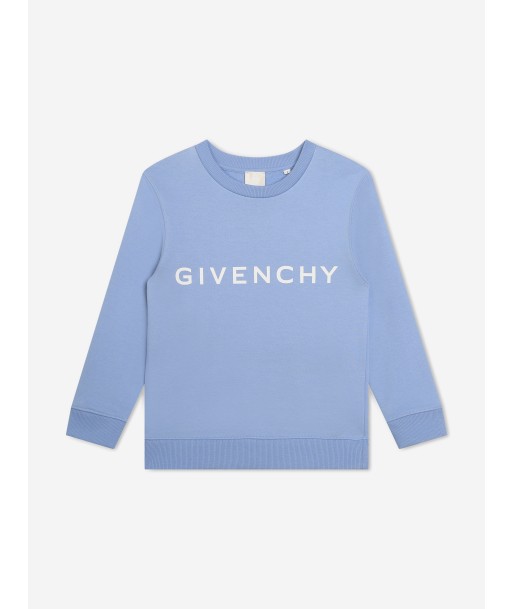 Givenchy Boys Logo Print Sweatshirt in Blue Les êtres humains sont 