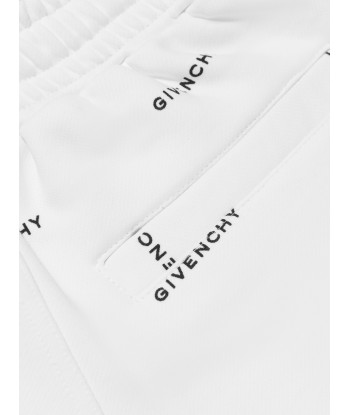 Givenchy Boys Logo Print Bermuda Shorts in White les muscles