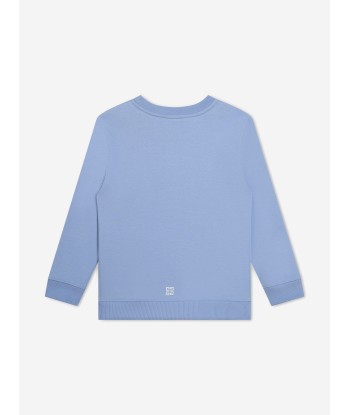 Givenchy Boys Logo Print Sweatshirt in Blue Les êtres humains sont 