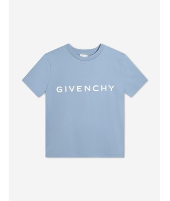 Givenchy Boys Logo Print T-Shirt in Blue basket pas cher