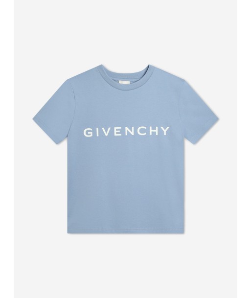 Givenchy Boys Logo Print T-Shirt in Blue basket pas cher