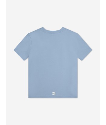 Givenchy Boys Logo Print T-Shirt in Blue basket pas cher