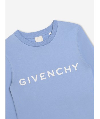 Givenchy Boys Logo Print Sweatshirt in Blue Les êtres humains sont 