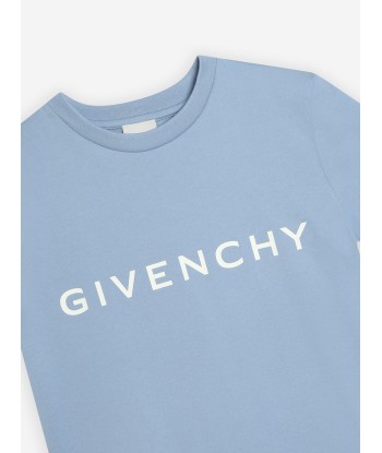 Givenchy Boys Logo Print T-Shirt in Blue basket pas cher