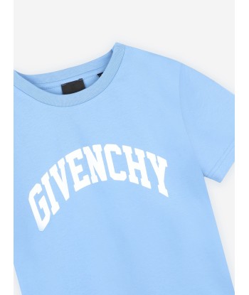 Givenchy Boys Logo Print T-Shirt in Blue la livraison gratuite