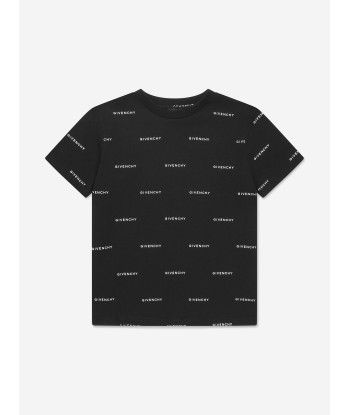 Givenchy Boys Logo Print T-Shirt in Black la chaussure