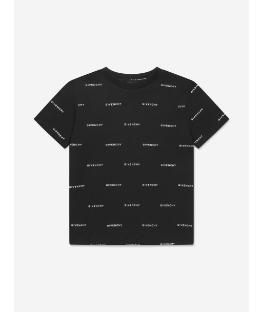 Givenchy Boys Logo Print T-Shirt in Black la chaussure