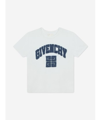 Givenchy Boys Applique Logo T-Shirt in White en ligne