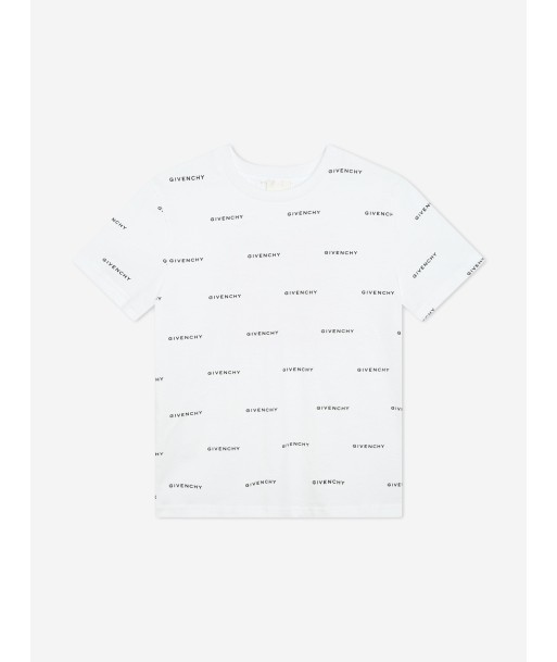 Givenchy Boys Logo Print T-Shirt in White en ligne des produits 