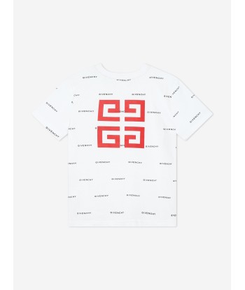 Givenchy Boys Logo Print T-Shirt in White en ligne des produits 