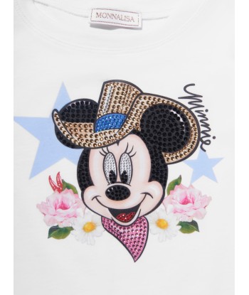 Monnalisa Girls Minnie Mouse Rodeo T-Shirt in White meilleur choix